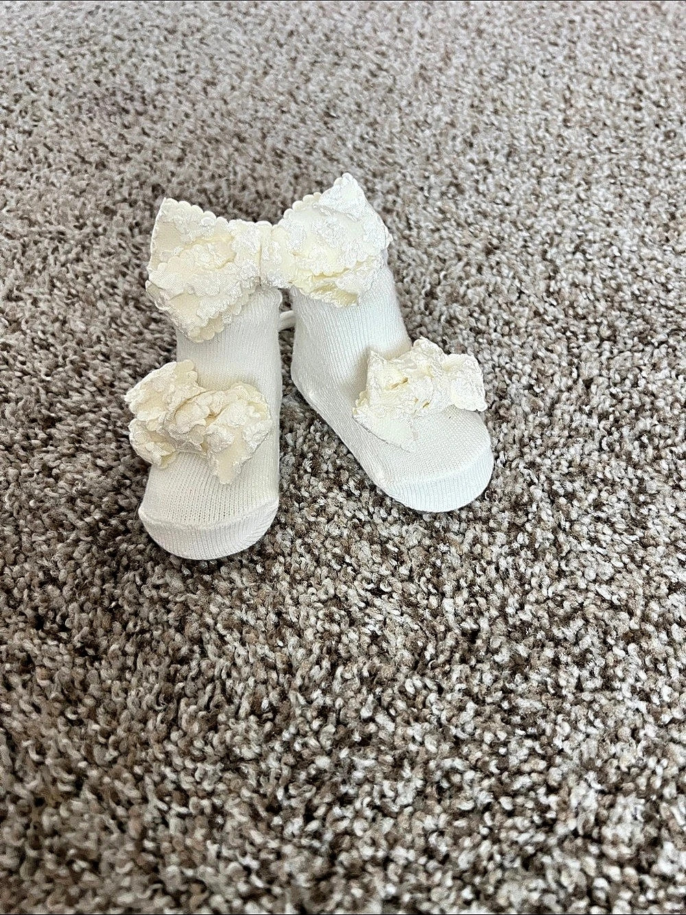 Baby White Bow Socks